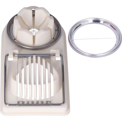 Egg Cutter Household Stainless Steel Wire Egg Cutter Safe Easy to Operate for Hard Boiled EggsWhite (1/5)