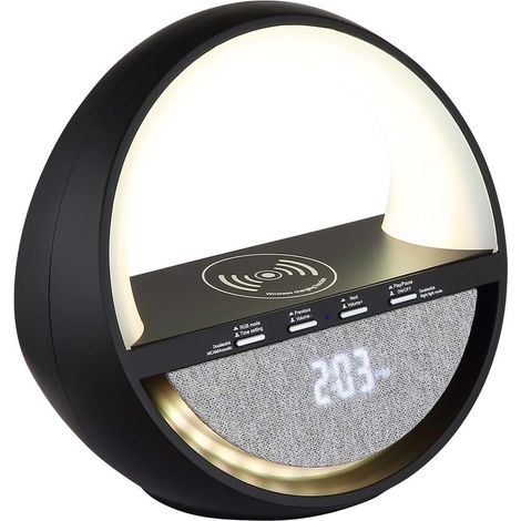 Tischleuchte Beistelllampe Leselampe schwarz RGB Farbwechsler Bluetooth H 18,3cm