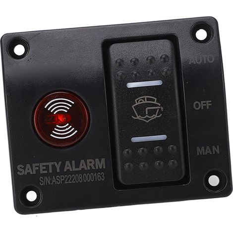 Interrupteur Pompe de Cale 3 Positions Manu Auto, Commutateur Flotteur avec Voyant LED pour Bateaux et Yachts, 24V DC (1/5)