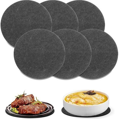 Ensemble de 6 sous-verres en feutre, ronds de Ø10 cm, pouvant servir de dessous de plat pour pots, verres, vases ou protège-tables. Fabriqués en feutre robuste. (1/5)