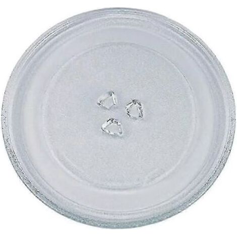 Plateau tournant universel pour micro-ondes en verre de 24,5 cm avec 3 fixations (1/4)
