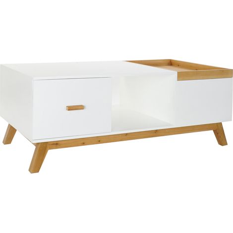 MDF -Kaffeetisch 120x60x46 Weiß MDF Material Mehrfarbige Farbfamilien -Tabellen Details (1/5)