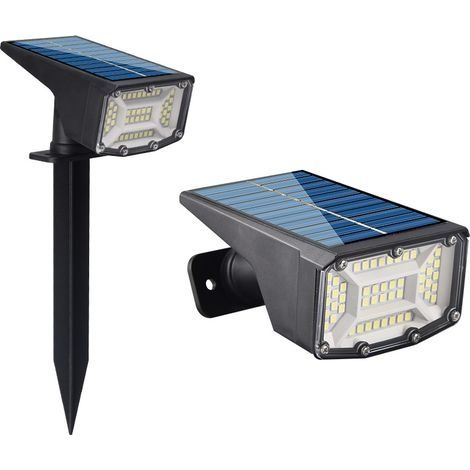 Spot Solaire Exterieur, 3 Modes Lampe Solaire Exterieur Jardin, IP65 Étanche Projecteur Solaire Exterieur Pour Jardin, Cour, Allée, Chemin(Blanc Chaud) , 50 LED (1/5)