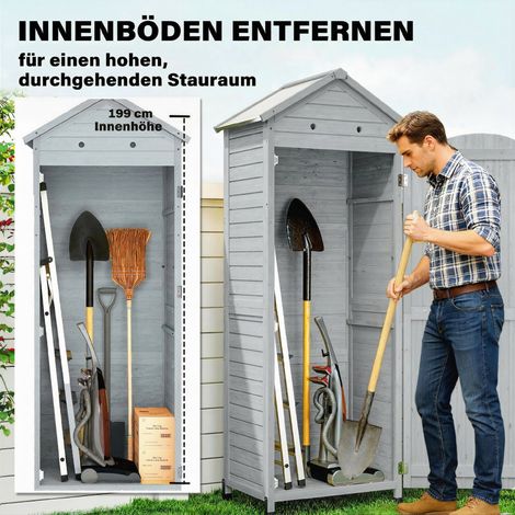 Abri de jardin en bois surélevé, avec étagère ajustable, porte aimantée et aération de toiture en acier galvanisé