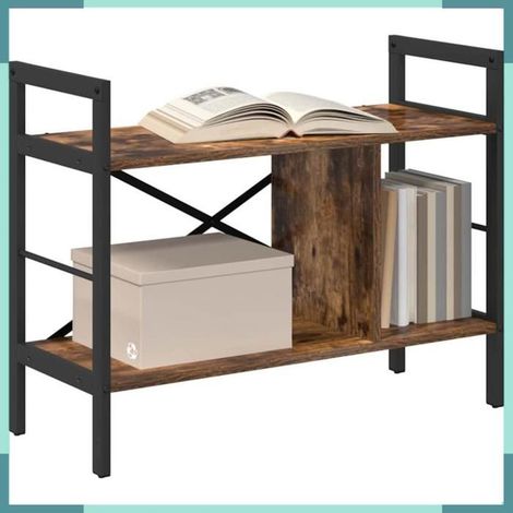 Étagère - 883978 - Chêne fumé - Bois d'ingénierie - 3 étagères (75 x 30 x 58,5 cm) (1/5)