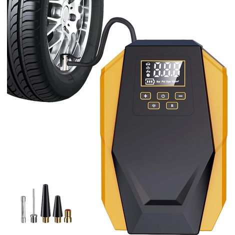 Gonfleur de pneus pour voiture, écran numérique avec arrêt automatique, gonfleur électrique pour pneus, motos, remorques, camping-cars, berlines, pick-up, voitures, camions (1/5)