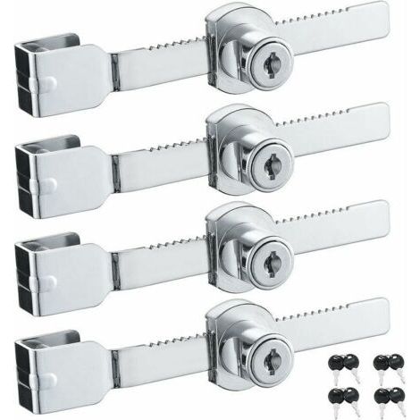 4er-Pack Schlösser für Glasschiebetüren mit Chrom-Finish, gleichschließend, klein, GU.B/bon thsinde--INHHUB