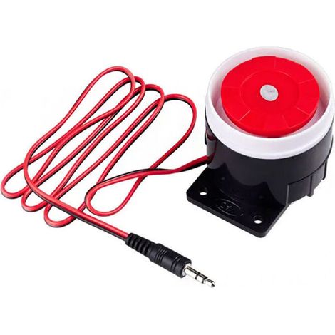 Alarme sirène intérieure 120dB pour alarme GSM avec connecteur Jack 3.5mm