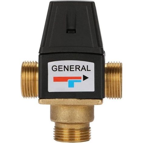 Vanne en Laiton vanne mitigeur thermostatique -3 Voies Fil extérieur DN20 Filetage mâle vanne mélangeuse thermostatique en Laiton (1/5)