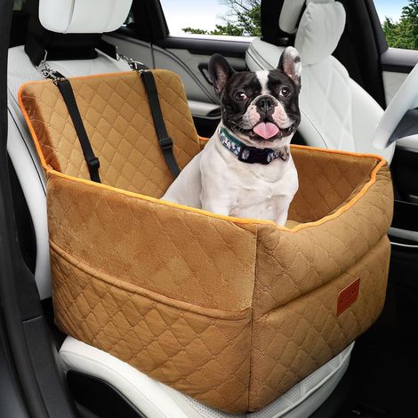 Hunde Autositz Sitzerhöhung für kleine bis mittlere Hunde, waschbar, Braun (1/5)