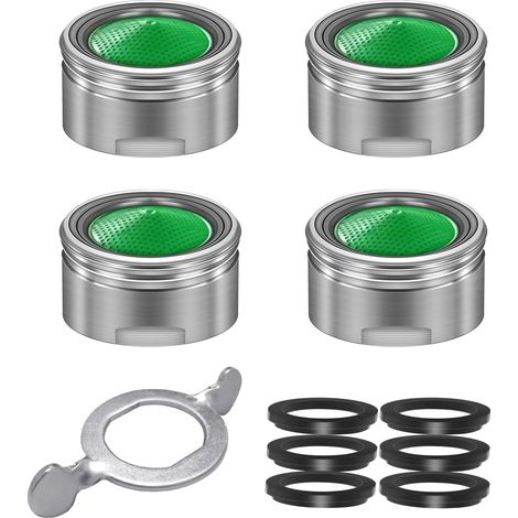 M24 Faucet Aerator, 6-piece Faucet Aerator, Water-saving Faucet Aerator with ABS Filter Mixing Nozzle [Energy Class A] (1/3)