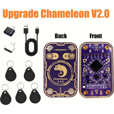Lecteur Émulateur RFID Chameleon Ultra V2 Duplicateur NFC Fréquence 125 kHz 13.56 MHz Carte Porte-Clés