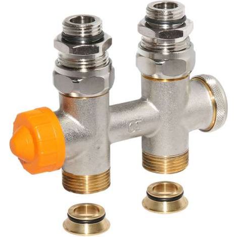 Afriso Kombiblock Vario-DP Durchgang ½AG x ¾AG Eurokonus für Thermostate 30x1,5 221075.100