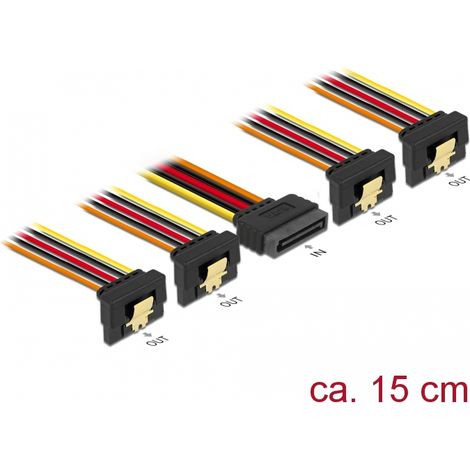 Delock Cable SATA macho de alimentaciÃ³n de 15 patillas con funciÃ³n de bloqueo  SATA 15 pines de alimentaciÃ³n hembra 4 x abajo 15 cm