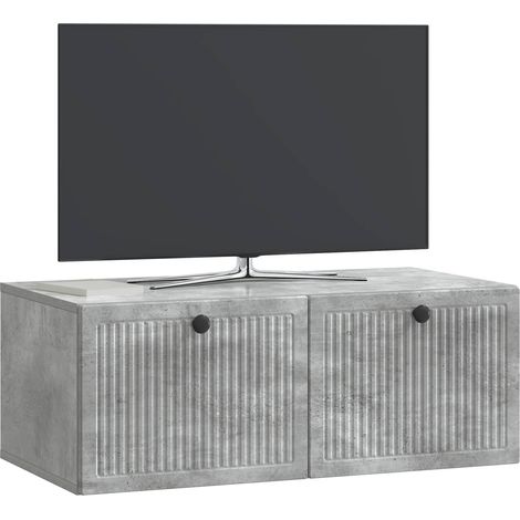Maison Exclusive - Meuble TV mural Gris béton 78,5 x 41 x 30 cm Bois d'ingénierie