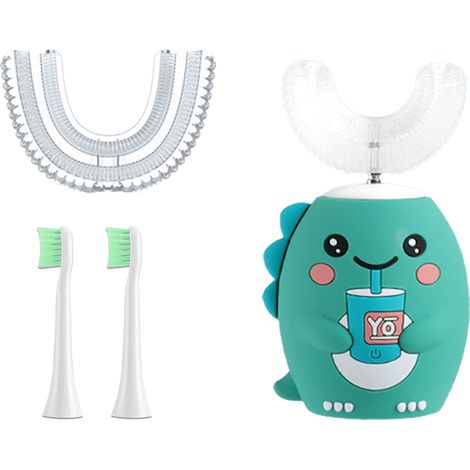 Brosse à dents électrique en forme de U pour enfants, brosse à dents sonique pour enfants, motif dessin animé-AquaForge