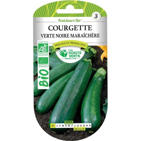 Semillas de calabacín verde negro orgánico Los Dedos Verdes (1/2)