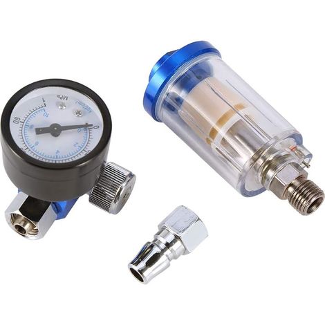 Paint Spray Gun Oil Water Separator Air Regulator Gauge + Oil Water Trap Filter Separator Online (1/5)