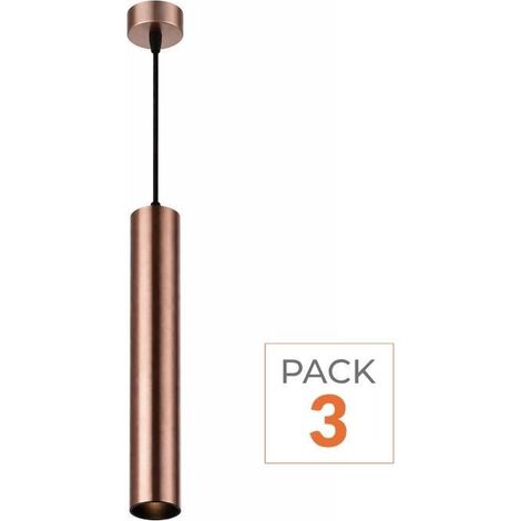 Luminaire Suspendu GU10 IP20 30cm Bronze (Pack de 3) - SILAMP (1/2)