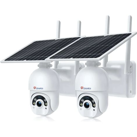 Ctronics Überwachungskameras akku wlan 2K 3MP PIR- und Radardetektion Farbige Nachtsicht mit Spotlight Reichweite von 37 Metern weiß Ein Satz von 2 (1/5)
