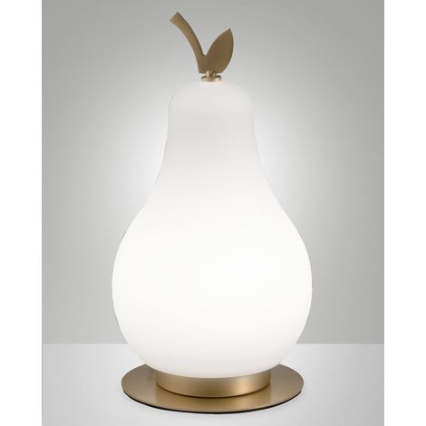 Lampada da Tavolo Wilma 8W LED Integrato 3000K Bianco/Ottone Satinato, Regolazione Luce al Tocco, IP20, 230V, Design in Metallo e Vetro - Wilma
