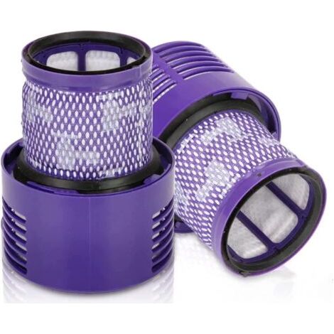 SABIR Lot de 2 filtres de rechange lavables et réutilisables pour aspirateur sans fil Dyson V10 Cyclone Animal Absolute Motorhead Total Clean Pro Extra avec brosse de nettoyage (1/5)