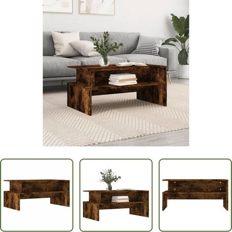 Wohnzimmer Tisch - Couchtisch Räuchereiche 90x55x42,5 cm Holzwerkstoff (1/5)