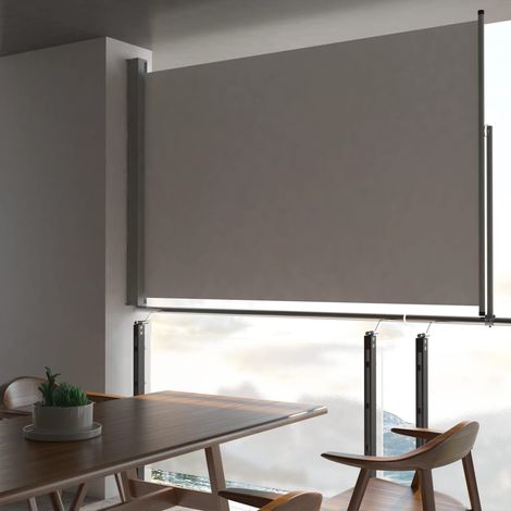 Auvent latéral rétractable de patio - Auvent de jardin Soleil imperméable 160 x 300 cm Gris BV564859 - BonneVie (1/5)
