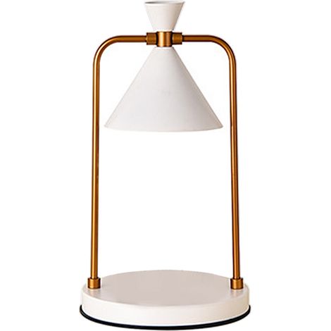 Lampe chauffe-bougie blanche avec 2 ampoules, luminosité réglable, lampe d'aromathérapie polyvalente en métal pour la décoration intérieure, cadeau d'anniversaire (1/4)
