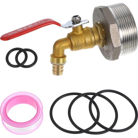 Robinet Pour FûT De 2 Pouces En Laiton Avec Joint ÉTanche Robinet De Pluie Pour Baril De 55 Gallons Installation Facile Sans Outils Avec Ruban TéFlon (1/5)