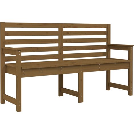 Maison Exclusive - Banco de jardín madera maciza pino marrón miel 159,5x48x91,5 cm (1/5)