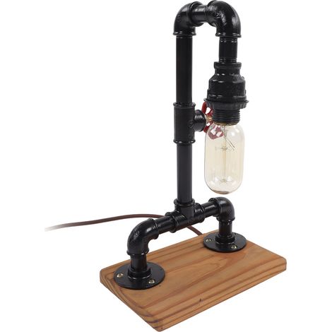 Lampe de table décorative LED style rétro, inspirée des tuyaux d'eau, idéale pour une chambre ou un restaurant (220 V UE). (1/5)