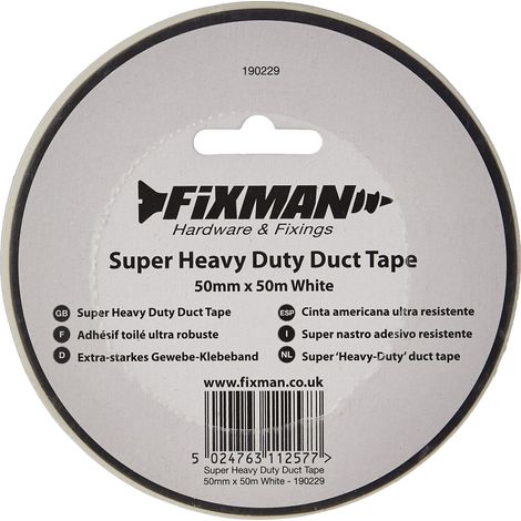 Fixman, Nastro adesivo in tessuto, alta resistenza, idrorepellente 50 m x 50mm
