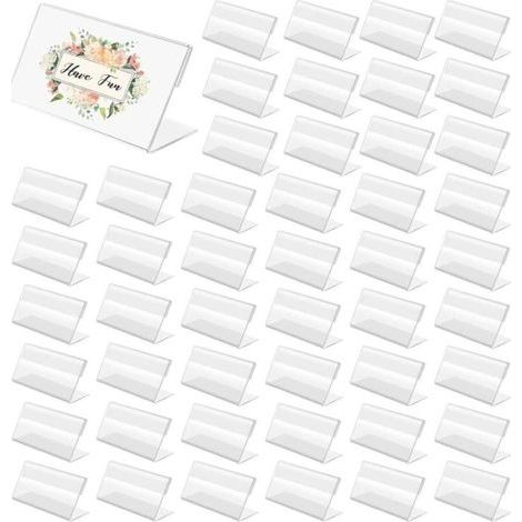 50 Pièces Porte Étiquettes de Prix, Support d'affichage de Prix en Acrylique Transparent Supports d'Étiquettes pour Boulangeries Épiceries Bureau(7x4cm) (1/5)