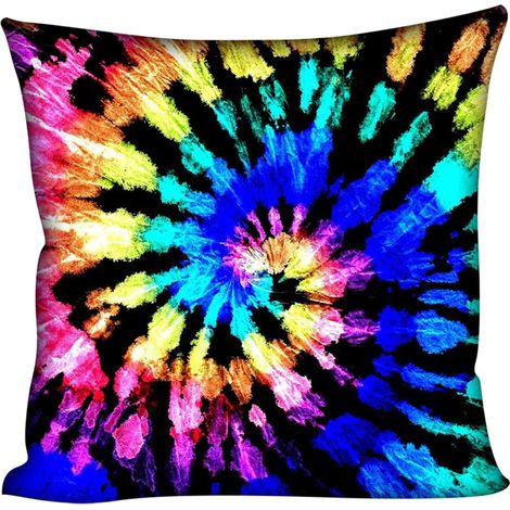 Quadratischer Kissenbezug mit Regenbogen-Tie-Dye-Muster, 45,7 x 45,7 cm, farbenfrohe Schlafzimmerdekoration, Wohnaccessoires, kreative Geschenke