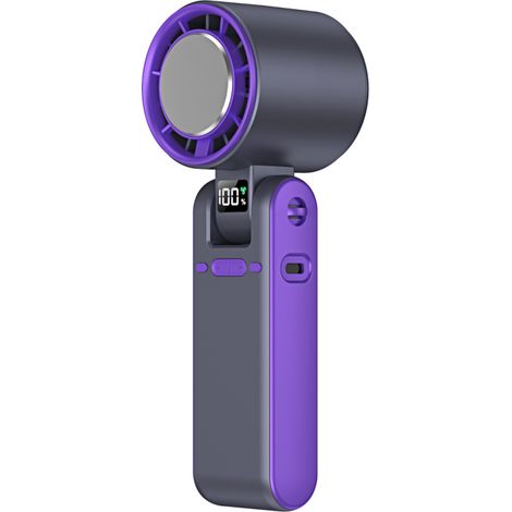 Ventilateur portable avec poche de glace, ventilateur turbo haute vitesse, ventilateur à col pliable, gris (1/5)
