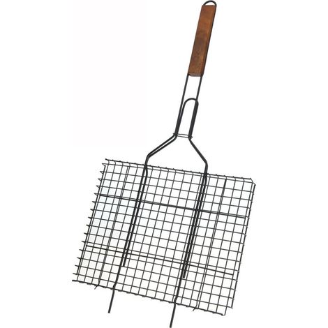 Griglia per barbecue con manico legno non stik professional equipmen bbq (1/3)