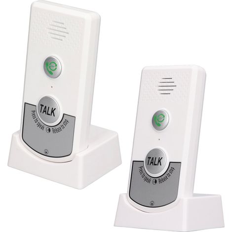 Interphone vocal sans fil pour maison intelligente, sonnette 2 sens avec talkie, aide aux personnes âgées, soignants et handicapés, blanc (1/5)