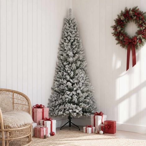 Künstlicher Weihnachtsbaum 150 cm PVC und Stahl Grün und Weiß vidaXL