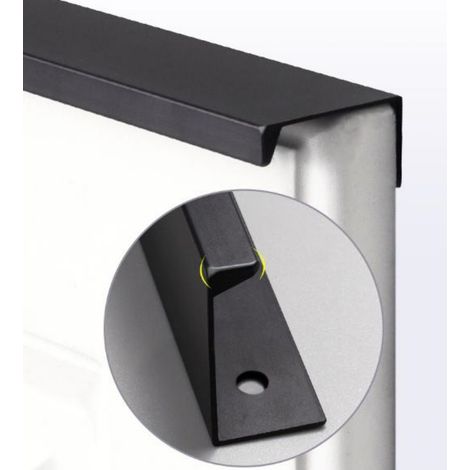 Lot de 10 Poignée Noir Poignée de Meuble Noir- Poignée Invisible Poignee de Meuble Cuisine Noir Poignée Meuble Noir Mat en Alliage d'Aluminium Entraxe 96mm (1/3)