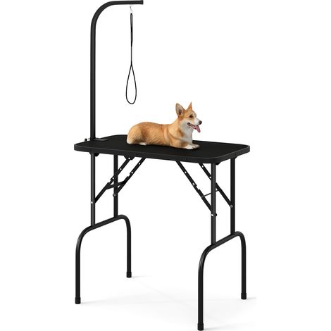 Table de Toilettage pour Chien Pliable, Station de Beauté pour Chat, Bras Réglables en Hauteur, Sangle, Table Toilettage Chien, 80,5 x 46 x 76,5 cm (1/5)