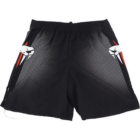 Sportliche Herrenshorts, gerader Schnitt, leicht elastischer, mittelhoher Bund, bedruckt, ideal zum Boxen und Wandern, schwarz, Größe XL (1/4)