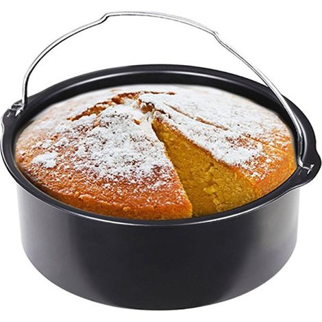 Accesorios para freidoras de aire, cesta para freír eléctrica, bandeja para pizza, cesta de 18 cm con asa. (1/5)