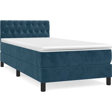Maison Exclusive - Boxspringbett mit Matratze Dunkelblau 90x190 c