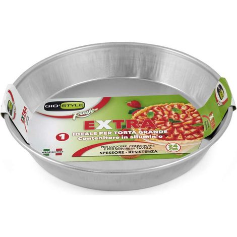 Giostyle Teglia Rotonda in Alluminio - 24 cm - Confezione da 3 (1/2)