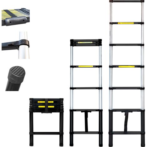 [JAMAIS UTILISÉ] HOSTRÖM Echelle telescopique 2m TELESCOO7, Aluminium, Pliable, Extensible, Hauteur de travail max 2,9m, Standart EN131, Garantie 5 ans (1/5)