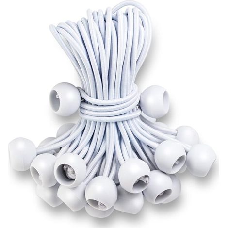 50 cordes de bâche blanches 15 cm, robustes et résistantes aux UV pour camping, protection et transport (1/5)