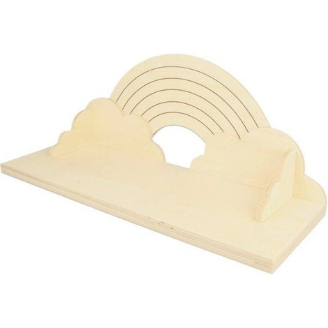 ÉTAGÈRE MURALE ARC-EN-CIEL - 40X16X14 CM - BOIS (1/4)