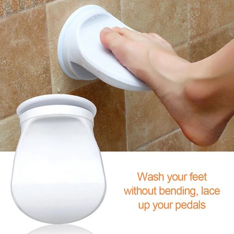 Pratique douche pied Pad rasage jambe marcheur poignée pédale ventouse anti-dérapant pied lavage salle de bain outil 1 pièce (1/2)