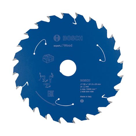 Bosch Expert Wood Circular Saw Blade Cordless Saws 136x1.5/1x20 T24 2608644498